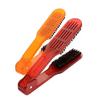 

Straightening Comb Double Sided Brush Clamp Hair Hairdressing Natural Fibres Bristle Hair Comb Hairstyle Tool New