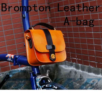 

Aceoffix for Brompton Bike Leather bag A-bag leather Bike Handlebar bag