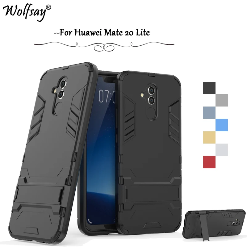 Para Huawei P20 Pro Lite Nova 3e Hybrid Armadura Resistente a Prueba de Impactos De pie Estuche Cubierta