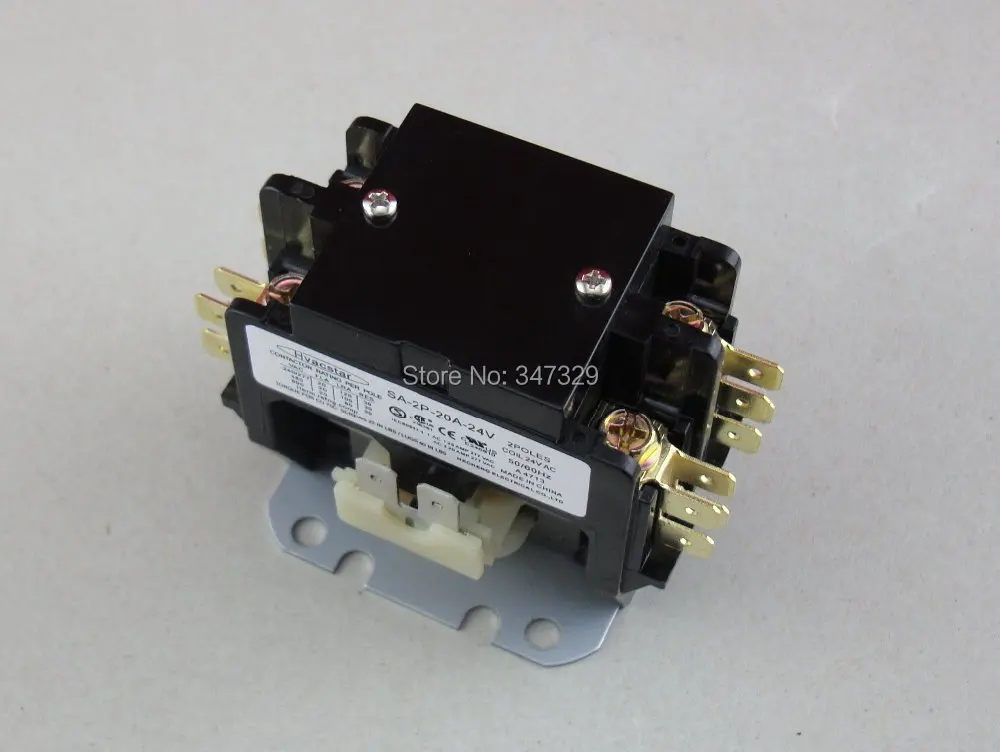 Hvacstar SA 2P 20A 24V Definite Purpose Contactor 2Poles 20FLA 24V AC Coil , DP Contactor, Air