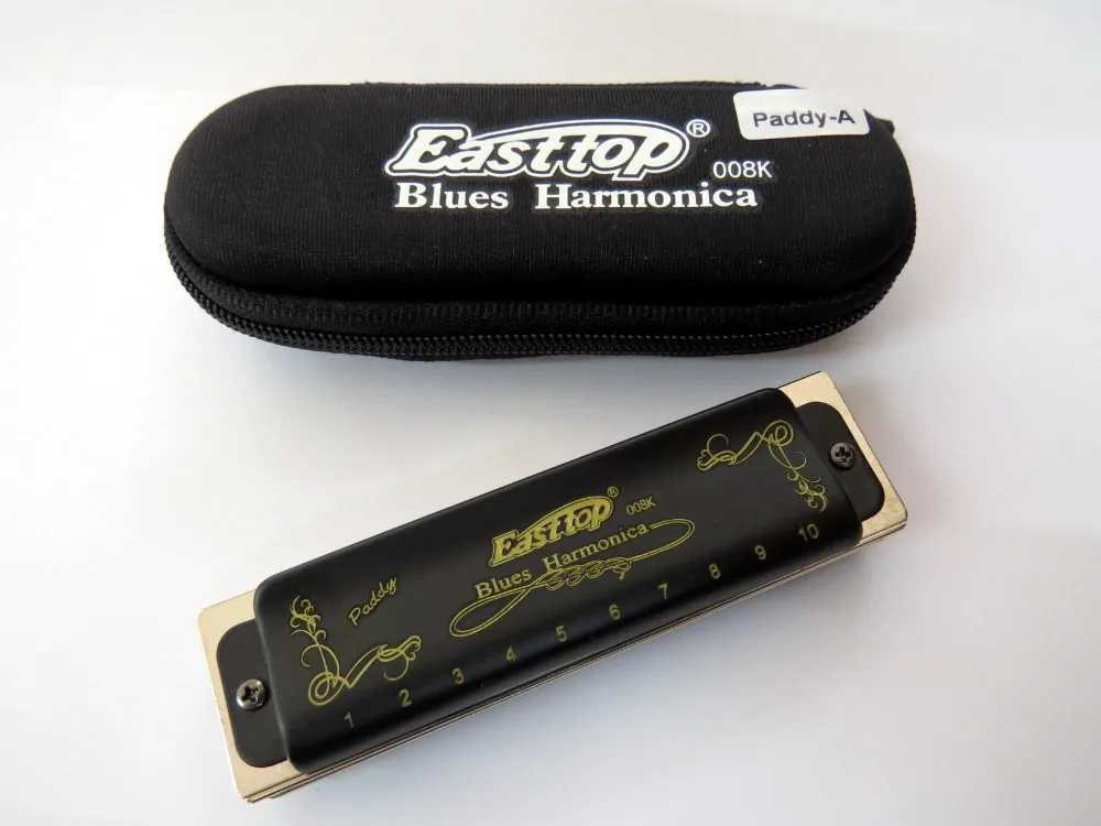 

EASTTOP mouth organ T008K Blues harp,key of Paddy A, 10hole professional harmonica for beginner player