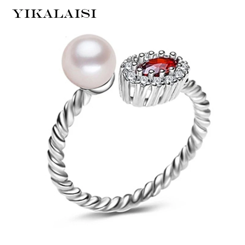 

YIKALAISI 925 Sterling Silver jewelry Fashion Pearl Ring Jewelry Freshwater Pearl Wedding Rings Rings For Women for girls