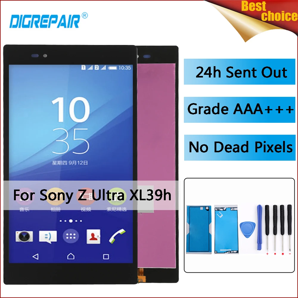 

c6833 lcd For Sony Xperia Z Ultra XL39h XL39 C6802 C6806 C6843 C6833 LCD Display Digitizer Touch Screen For sony z ultra display