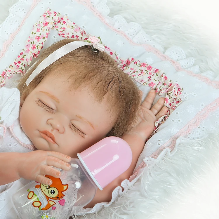 

Full Body Silicone Reborn Baby Doll Toys 50cm Lovely Newborn Girl Babies Dolls Brithday Gift Present Child Brinquedos Bathe toy