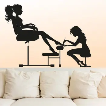 

Nail Salon Sticker Spa Massage Decal Beauty Posters Vinyl Wall Decals Decor Mural Beauty Salon Sticker