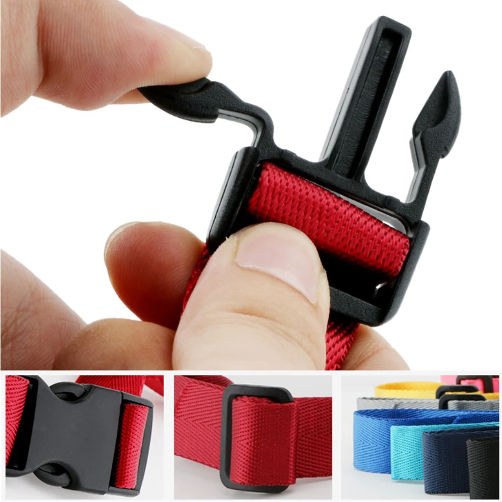 2 Pcs Universal Nylon Backpack Webbing Chest Harness Belts Waist Strap Buckle Gear Clips for Camping Hiking Climbing Accessory