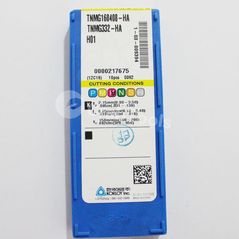 Краб инструменты Korloy 10 шт. TNMG160408 HA H01 для металлорежущих токарных стаков токарный