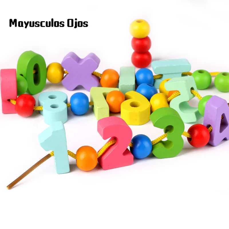 

1Set / 33PCS 33-grain Digital Beading Threading Beaded Toy Exercise Hands-on Ability Children Early Childhood Kindergarten Gift