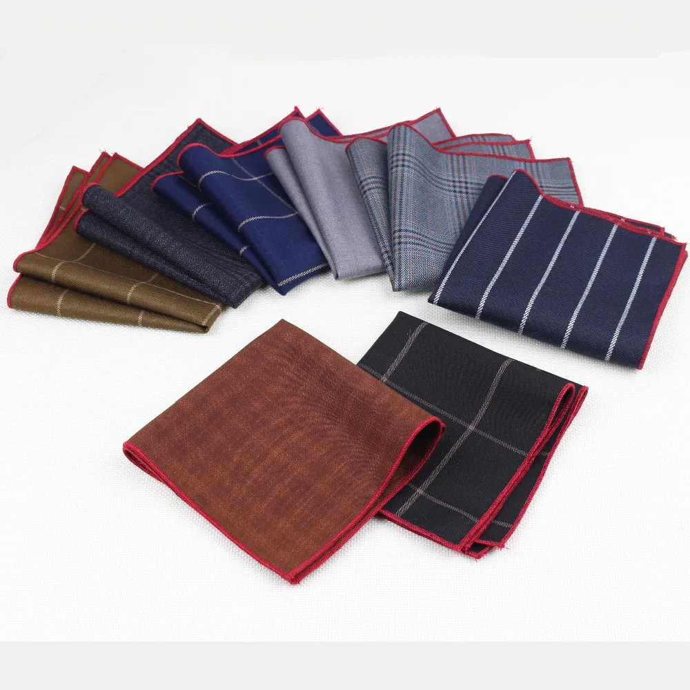 

Paisley Square Pocket for Men Paisley Pattern Cotton Hankerchief Colorful Strip Gentlemen Wedding Designer Pocket Square