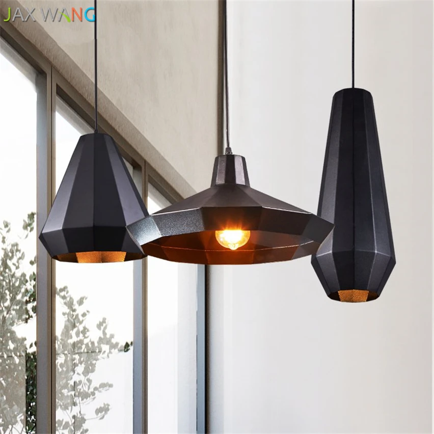 vintage pendant lights Retro iron hang lamp led irregular Geometry