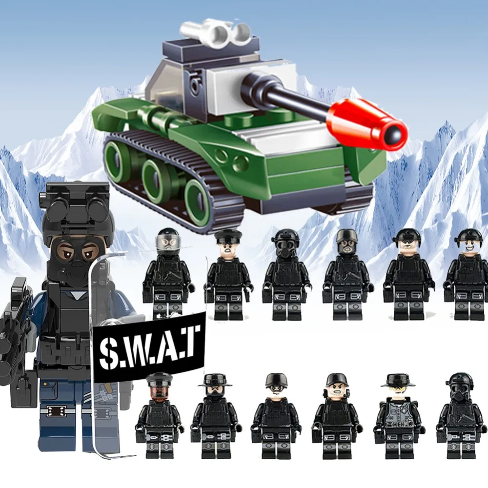 

1pcs Military SWAT City Police Gun set Weapons Soldiers Building Blocks model enlighten Mini brick toy Figures baby toys blocks