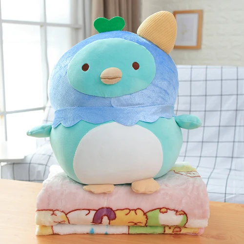 Япония Сумико гураши плюшевые угловой био подушки с мягкой фланелевой одеяло мягкие игрушки для детей спальная подушка для девушки - Цвет: Синий