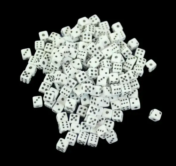 50 шт./лот#8 8 мм стандартные кубики пластиковые игры Белый децидер игральные кости игрушка для ролевых игр безделушки кубики для бара настольная игра GYH