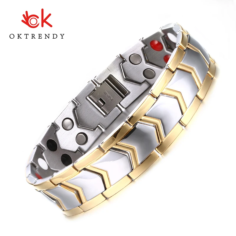 Oktrendy DIY Регулируемая длина " цепь из нержавеющей стали магнитный женский оздоровительный браслет мужские ювелирные изделия хорошего качества