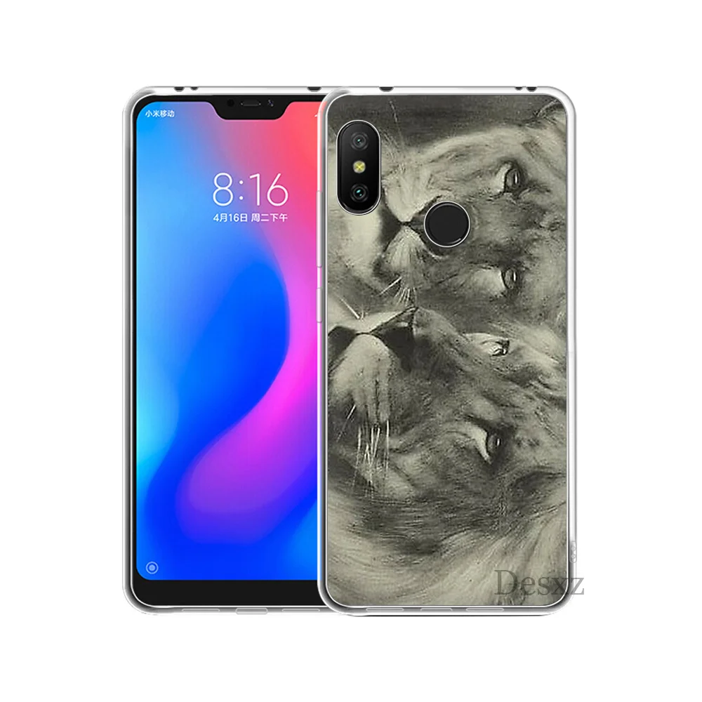 Чехол для телефона с изображением Льва Xiaomi Mi 6 8 Lite SE A1 A2 5X 6X Mix 2S F1 Мягкий