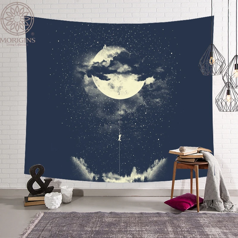 

Morigins 2018 New Arrive Indian Fashion Tapestry Sun God Moon Magic Tapestry Wall Hanging Galaxy Hippie Retro Home Decor N112