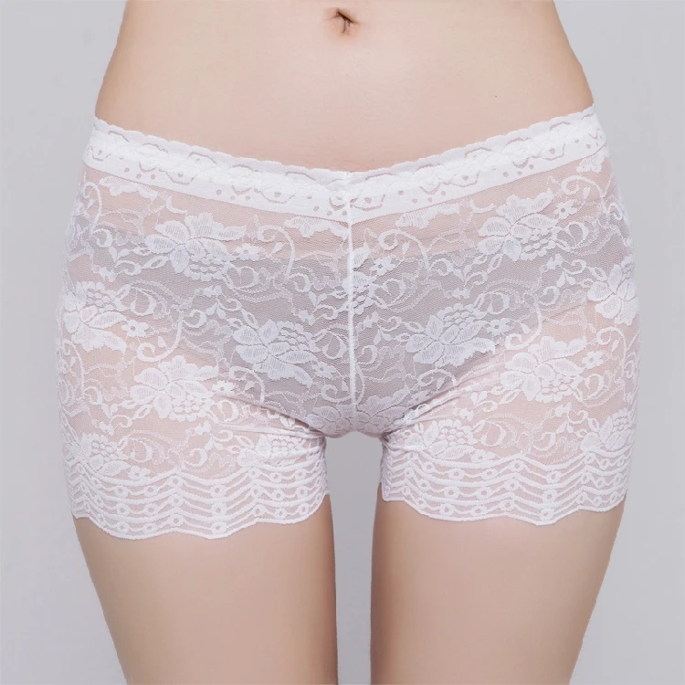 

Women Lady Sexy Lace Shorts Transparent Flower See Through Safety Pants