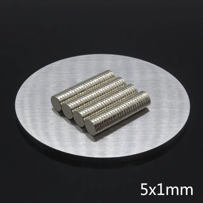 50 шт./лот 5*1 мм N35 сверхпрочный мощный редкоземельный диск 5x1 неодимовый NdFeB