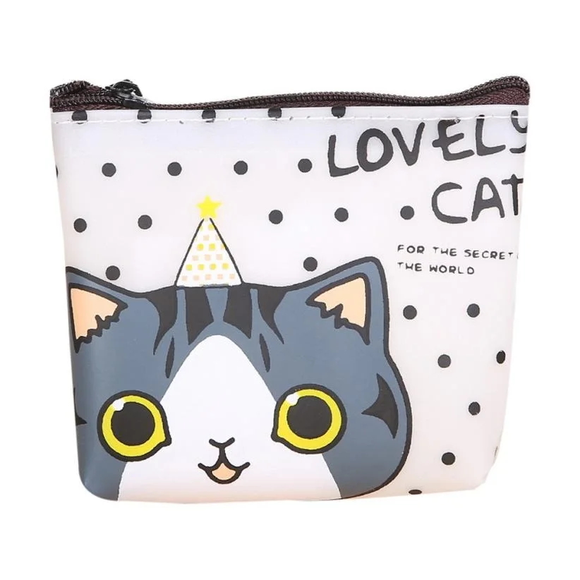 

Naivety drop shipping Coin Purse Mini Women Cute Cat Fashion Girl PU Wallet Bag Change Pouch Monedero De La Moneda 25S7310