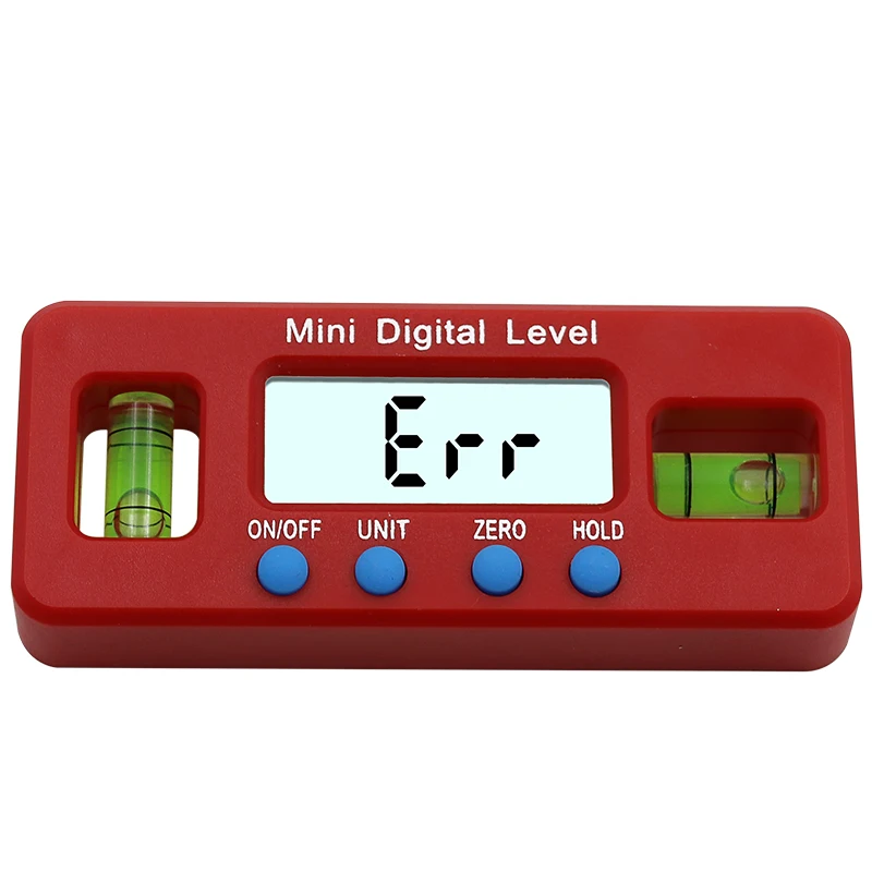 Red Precision Digital Protractor Inclinometer Water Proof Level Box Digital Angle Finder Bevel