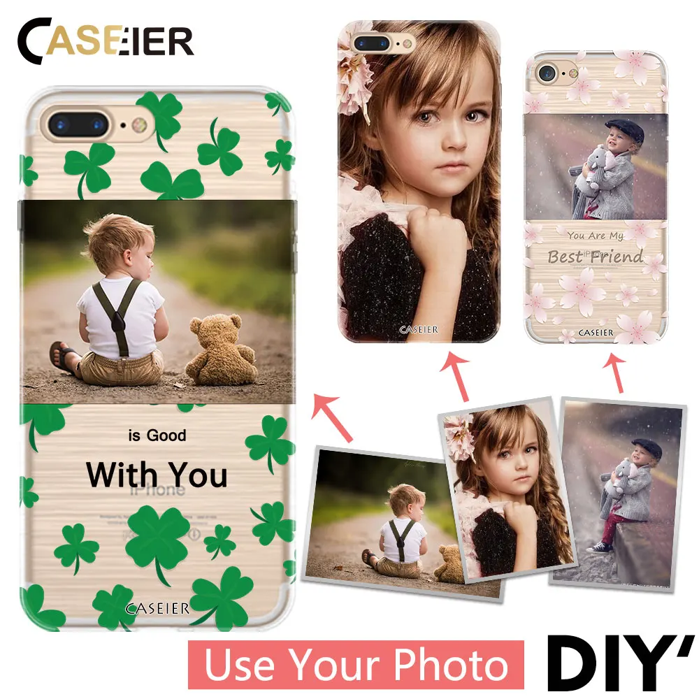 CASEIER Phone Case For iPhone X 7 6 6s Plus Soft TPU Accessories For iPhone X 5s 5 4s 6s 7 8 Cases Customized Design Photo Cover