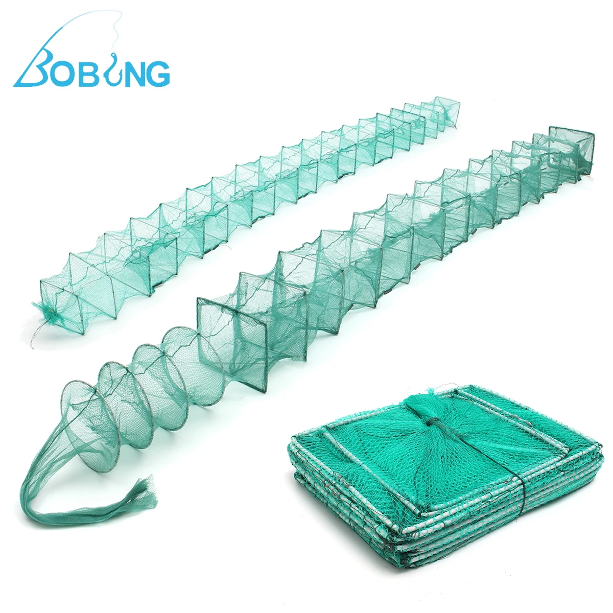 

Bobing 3.6m/5m High Strength Durable Nylon Fishing Net Foldable Crab Crayfish Lobster Catcher Live Trap Fish Net Eel Shrimp Cage