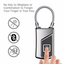 Smart Fingerprint Padlock LED Safe USB Charging Rechargeable Waterproof Door Lock Home Security Smart Fingerprint Padlock LED Safe USB Charging Rechargeable Waterproof Door Lock Home Security