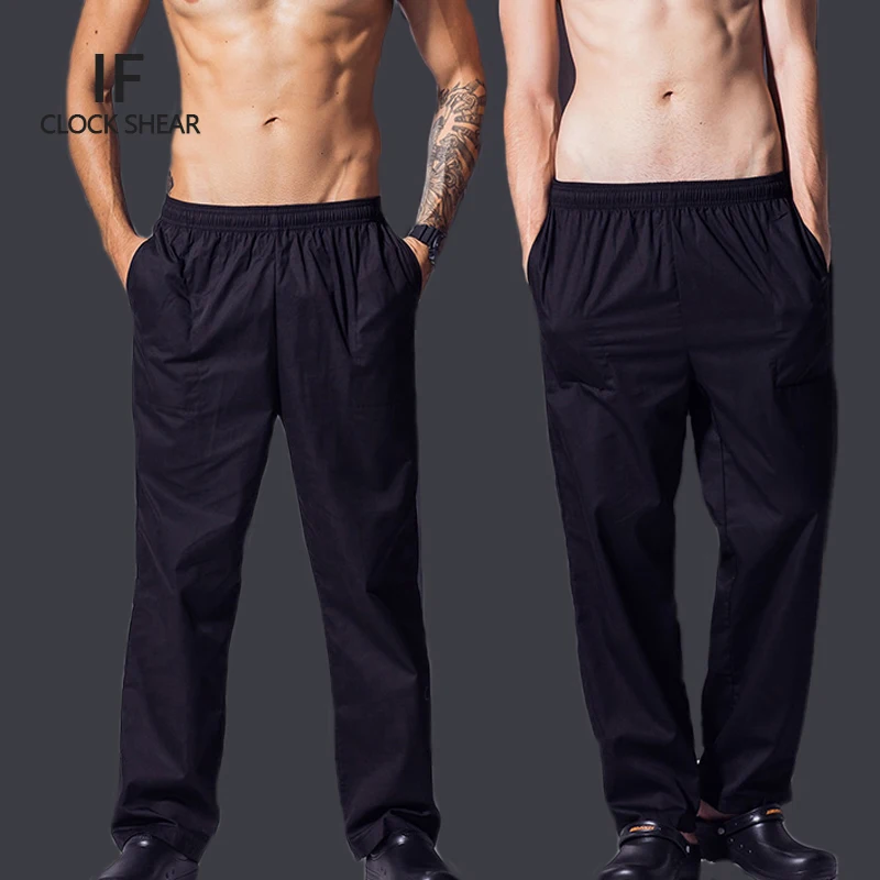 IF Top quality Elastic band Cook pants work pants checkedout chef pants