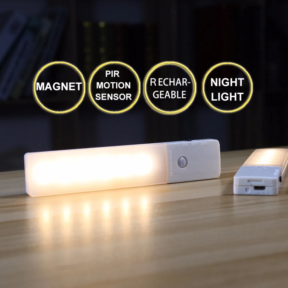 

Rechargeable PIR motion sensor light cabinet LED light
