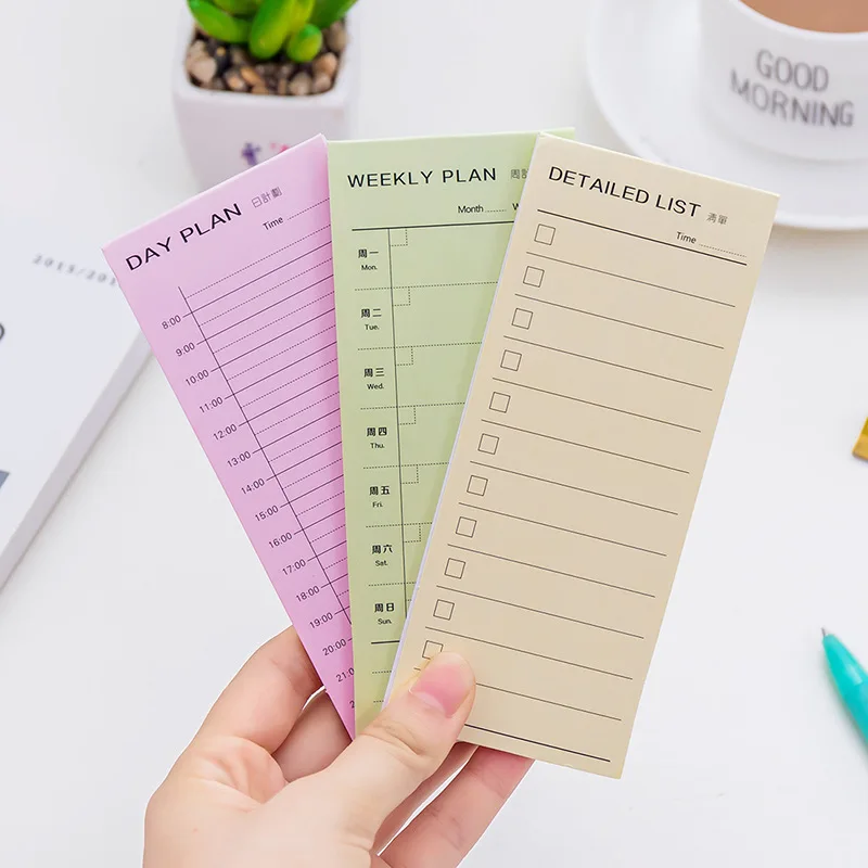 

1 Pc Day Plan Week Plan Month Plan Detailed list Notebook Notepad Copybook Daily Memos Planner Journal Office Stationery Supply