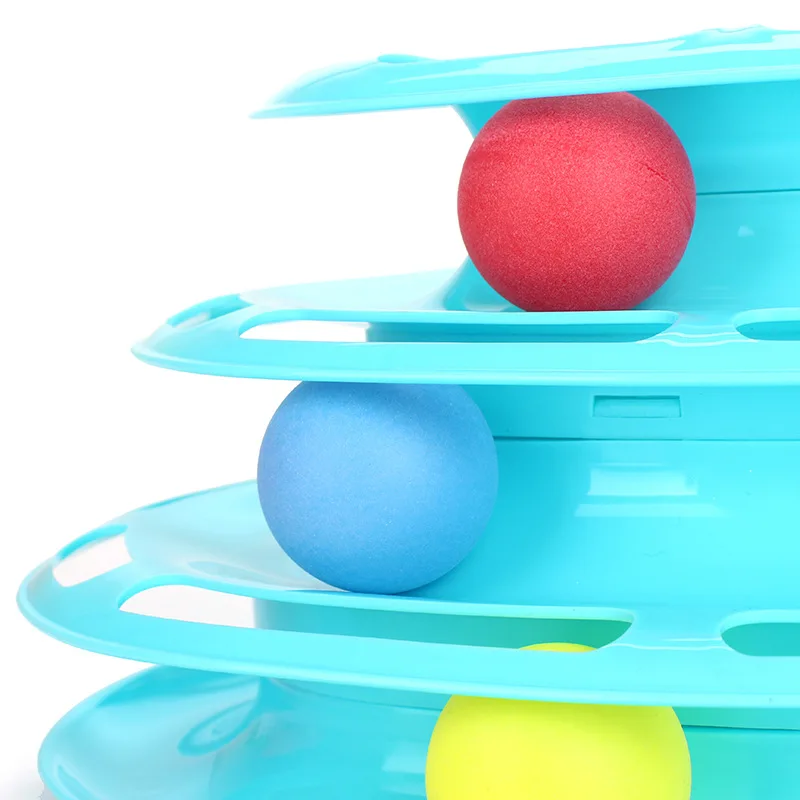 Creative Pet Cat Toys Interactive Toy Pet Training Plate Trilaminar Crazy Ball Disk Play Activity Game Triple Play Cat Toy Balls