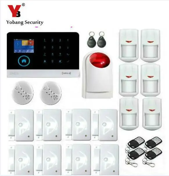 

YoBang Security Wireless Home Security Alarm System Touch Screen TFT Color Display Operation Easy To Support 3G WCDMA/CDMA SIM.