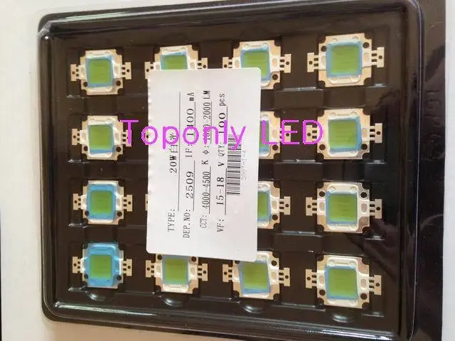 

20w High Quality Epistar Multichips Powerful Led Backlight Module Lamp White Super Flux Professional Lighting Source 300pcs/lot