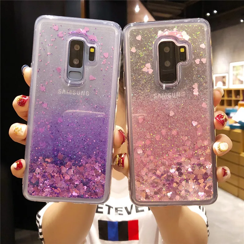 Блестящий песок Чехлы для samsung Galaxy S9 плюс S8 S7 Edge чехол силиконовый Note 9 8 5 4 3 J2 J5 J7 Prime