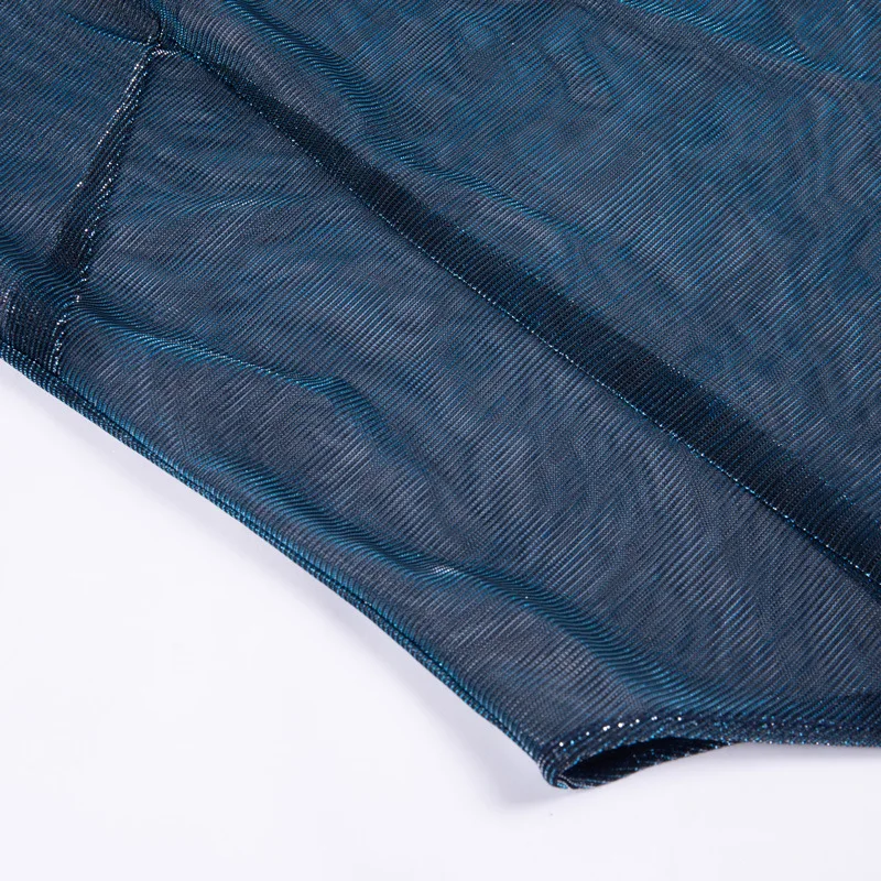 7Mang, летний сексуальный прозрачный женский боди с длинным рукавом, прозрачная водолазка, черный комбинезон, блестящие сетчатые комбинезоны 1228