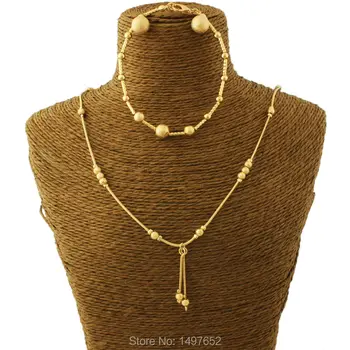 

Adixyn New Bead Earrings/Necklace/Bracelet Jewelry Set / Gold Color Jewelry Set for Wedding