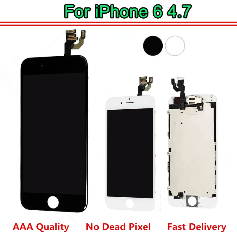 

10PCS For iPhone 6 LCD Full Assembly Touch Screen Display with Front Camera+Earspeaker Complete Assembly Free DHL Shipping