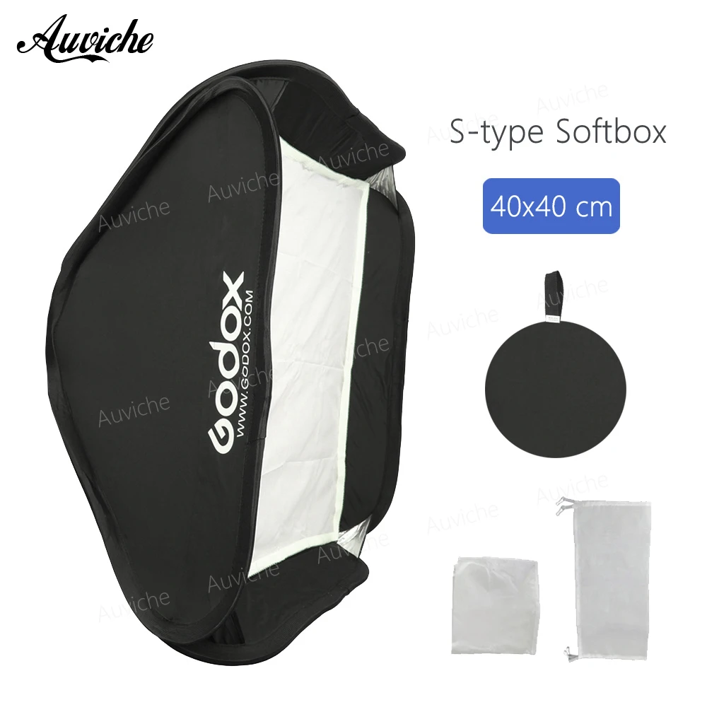 

Godox 40*40 50*50 60*60 80*80 cm foldable Soft Box Godox Suitbale For S-type Bracket Camera Flash (40*40cm Softbox Only)