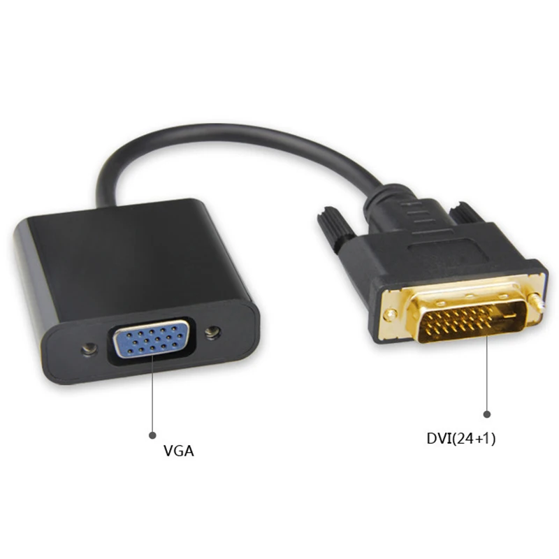 Felkin DVI to VGA Adapter Cable DVI Male to VGA Female 1080P Video Converter Cable for HDTV PC Laptop Projector Computer Monitor