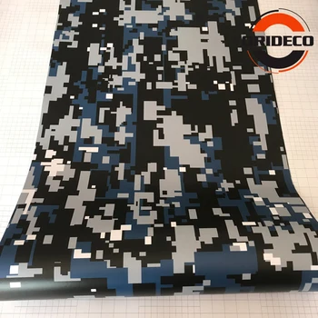 

39"/59"/79"/118"/196" Long Blue Black Digital Camouflage Vinyl Film Car Wrap Foil Adhesive Motorcycle Car Camo Wrapping Decal