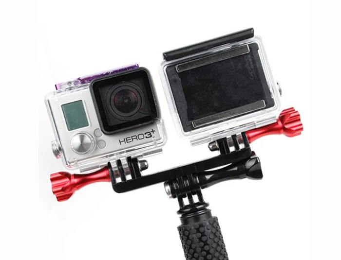 Переходник с креплением Gopro на двойное крепление + винт для 2 камер Gopro/Gopro и