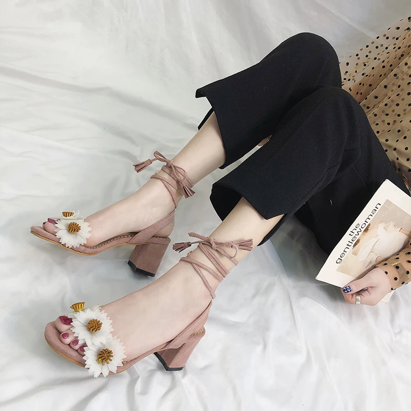 ankle strap lace up heels