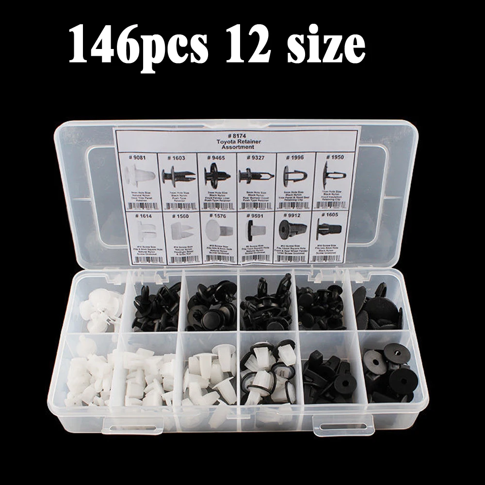 Square Plastic Rivets Fastener Car Bumper Push Screw hold Clips 10pcs.