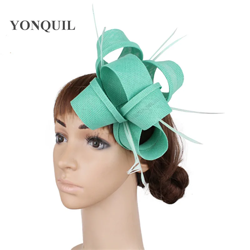 Чай зеленый перо имитация чародей Цветочная Вуаль свадебная шляпа заколки для невесты Дамы Королевский чай вечерние украшения для волос