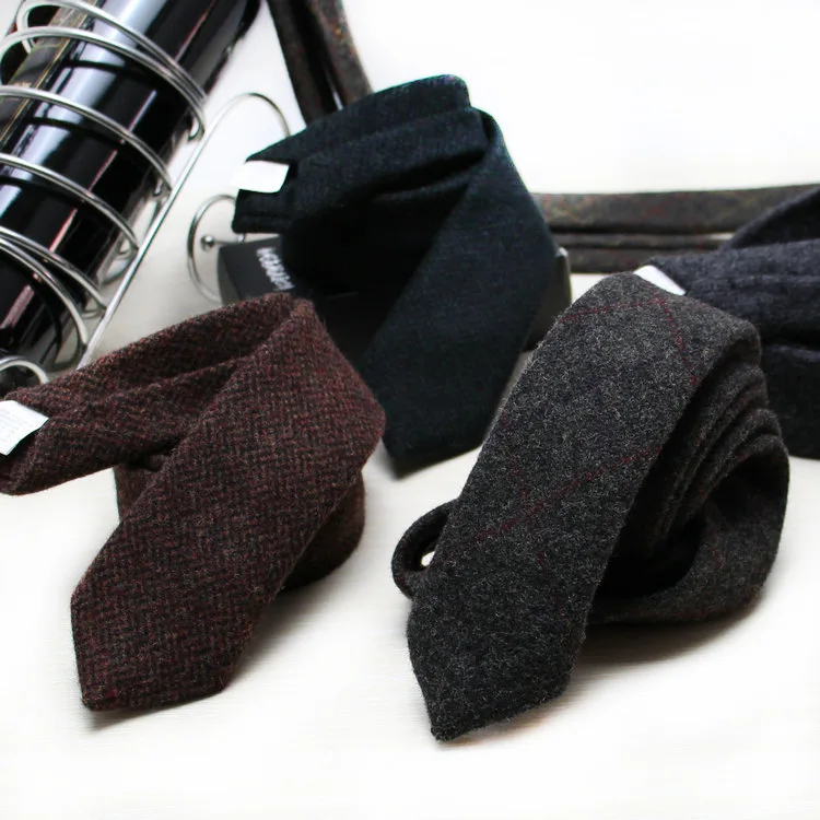 

High-grade Wool Tie Men's Business Dress 5cm Narrow Jacquard Casual Cashmere Necktie Gifts for Men Wedding Holiday Gift