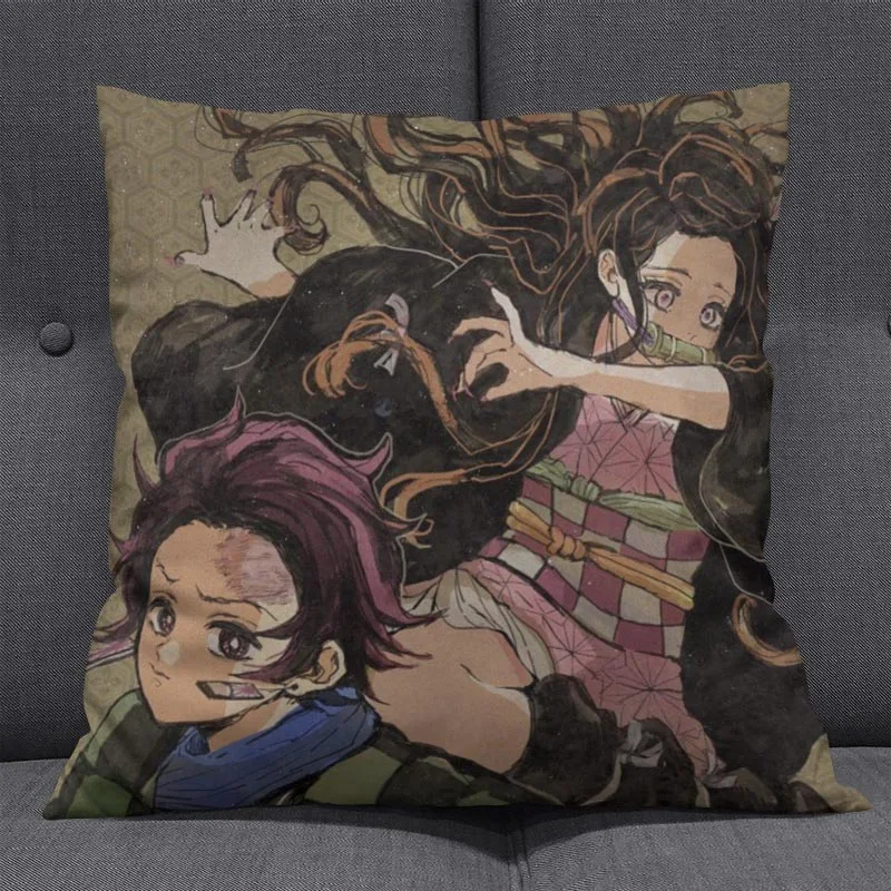 1Pcs Creative Cartoon kimetsu no yaiba Pillow Annie Stuffed Short Plush Office Travel Rest Soft Cushions Home Decor Gift