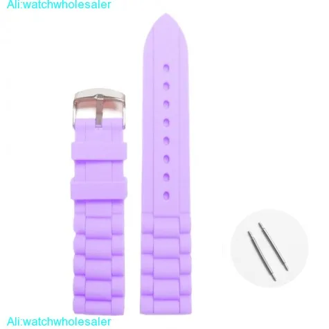 16mm Light Purple Silicone Jelly Rubber Ladies Watch Band Straps WB1002T16JB