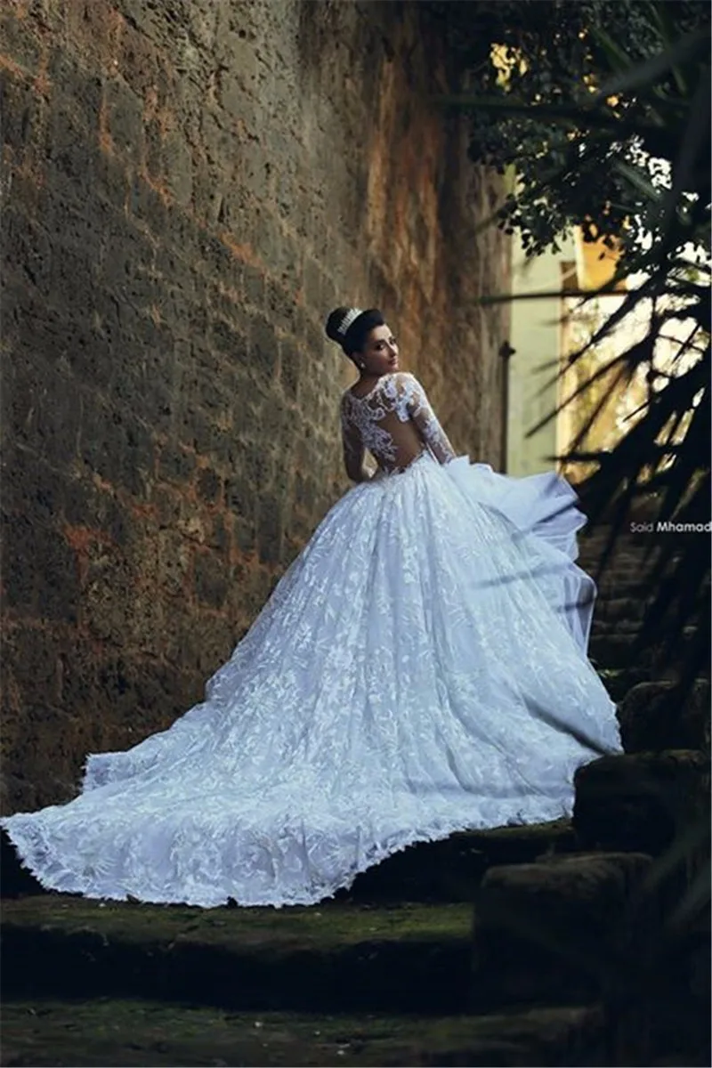 Wedding-Dress-2015-Romantic-CJW-019-Long-Sleeve-White-Lace-Wedding-Dress-With-a-Long-Train (2)
