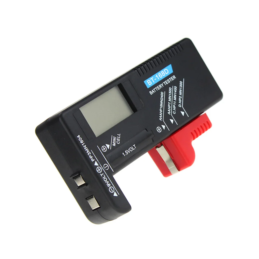 Универсальный цифровой аккумулятор, диагностический инструмент, ЖК-дисплей, проверка батареи, тестер AAA AA, кнопка, тестер ячеек, BT-168D