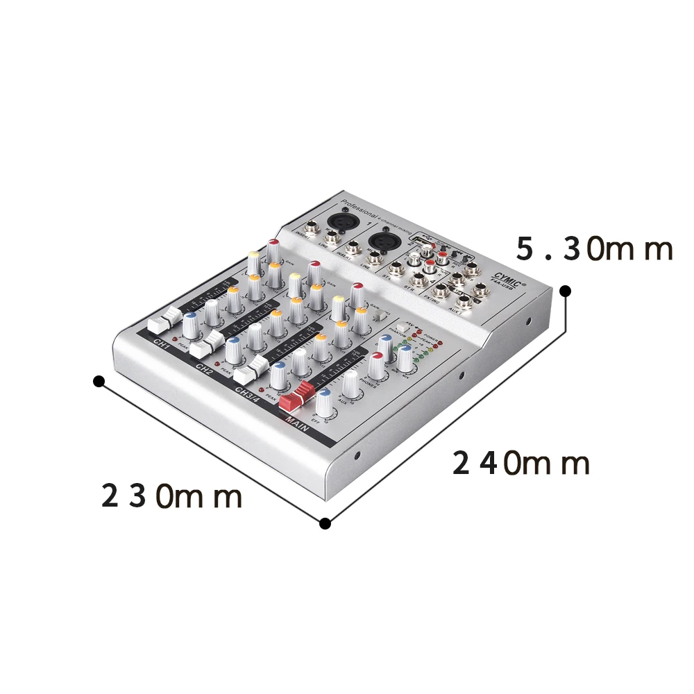 Portable bluetooth Sound Mixing Console Audio Mixer Record Mixing Console 48V Power Effects 7 Channels Audio Mixer with USB